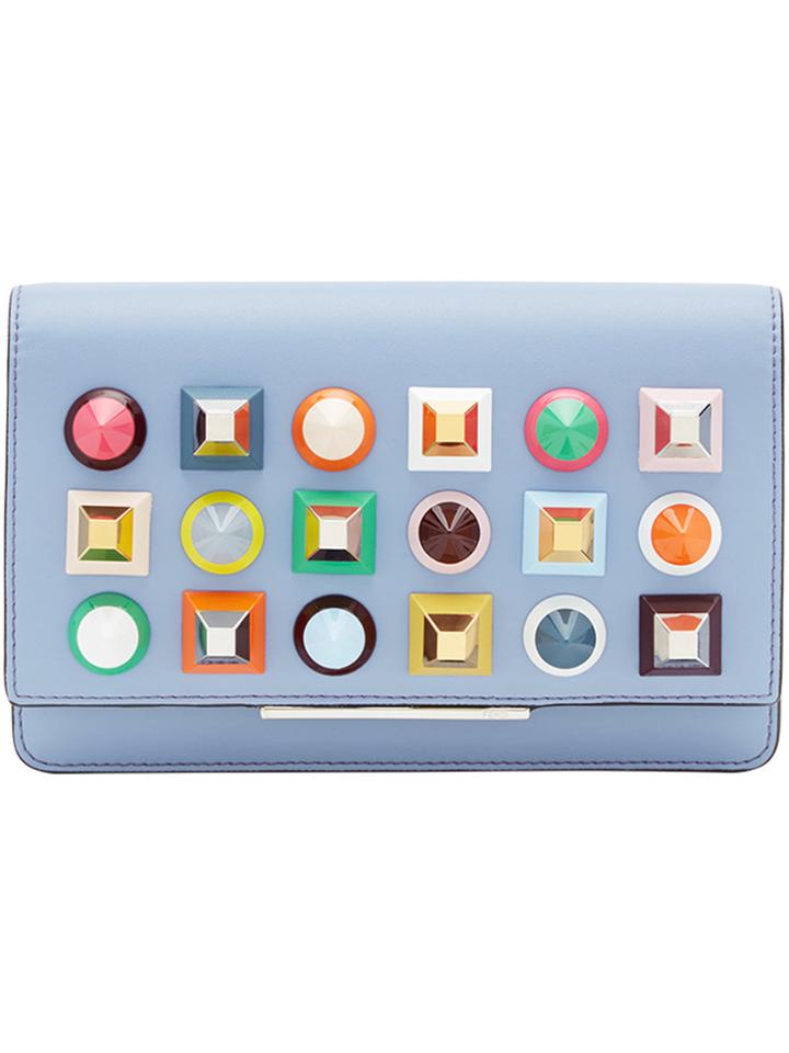 Fendi Geometric Stud Mini Bag - Blue