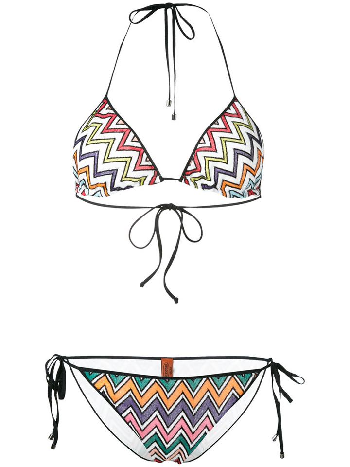 Missoni - Zig Zag Bikini - Women - Nylon/polyester/spandex/elastane/viscose - 40, Black, Nylon/polyester/spandex/elastane/viscose