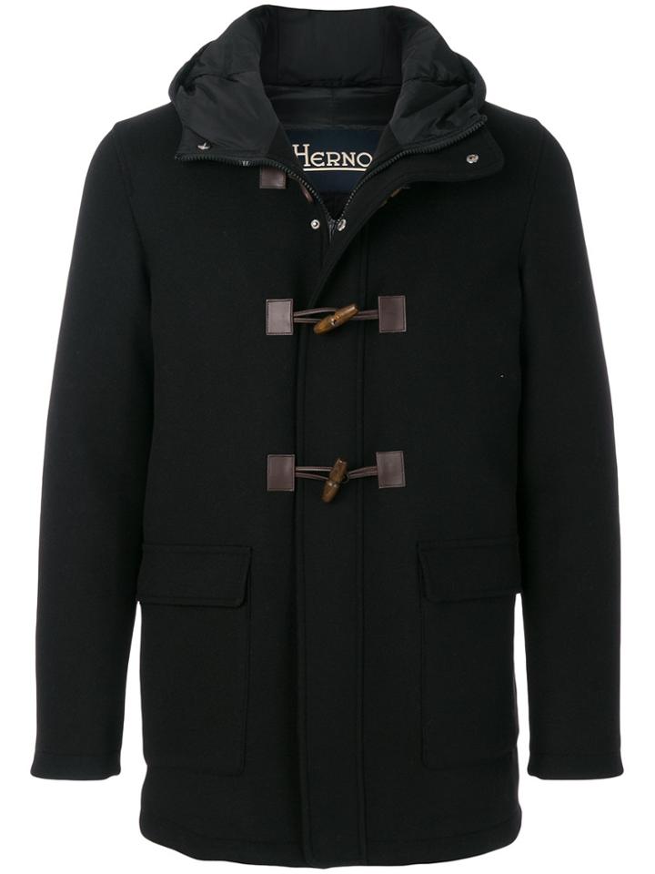 Herno Hooded Duffle Coat - Black