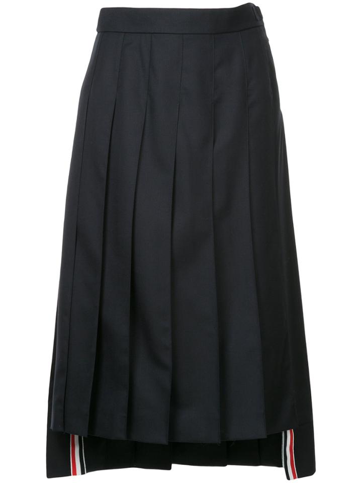 Thom Browne Pleated Midi Skirt - Blue