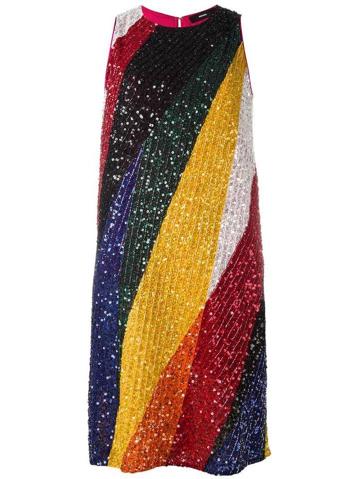 Diesel Striped Dress, Women's, Size: Small, Rayon/polyester/plastic/glass