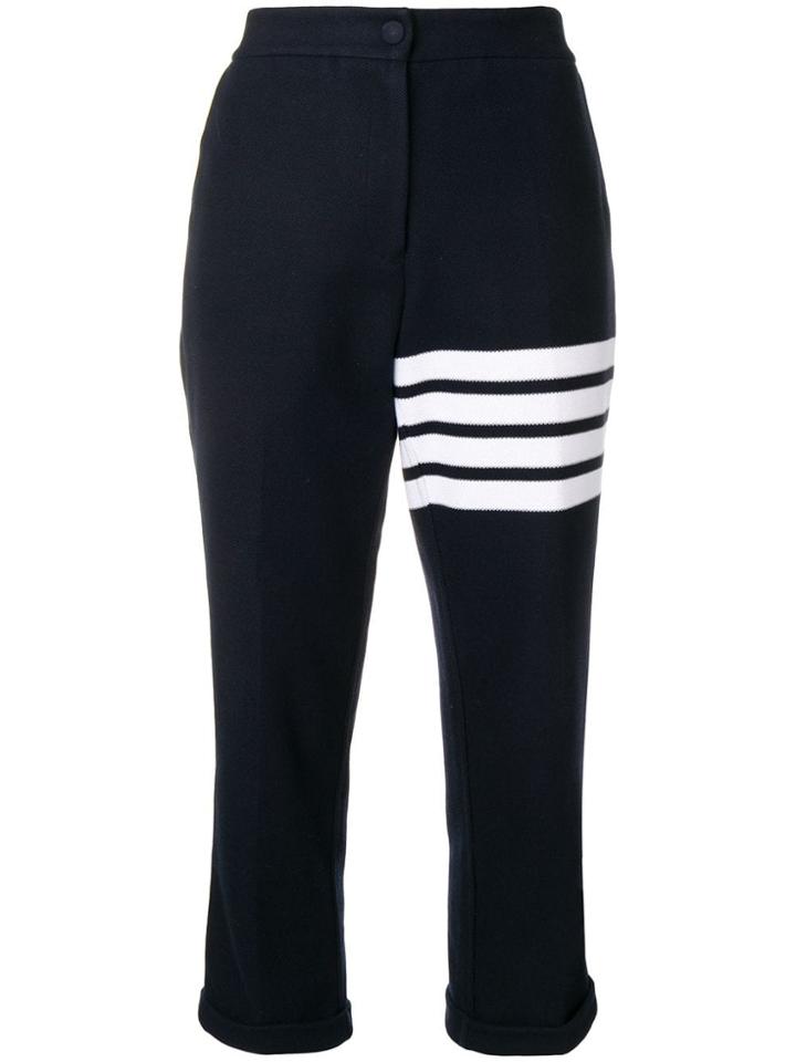 Thom Browne 4-bar Navy Double Face Trousers - Blue