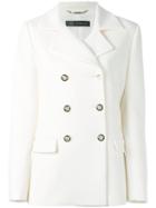 Versace Classic Peacoat, Women's, Size: 42, White, Wool/rayon/spandex/elastane