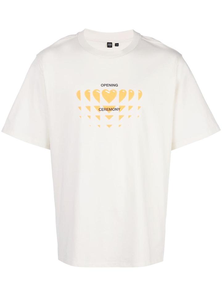 Opening Ceremony Heart Print T-shirt - Neutrals