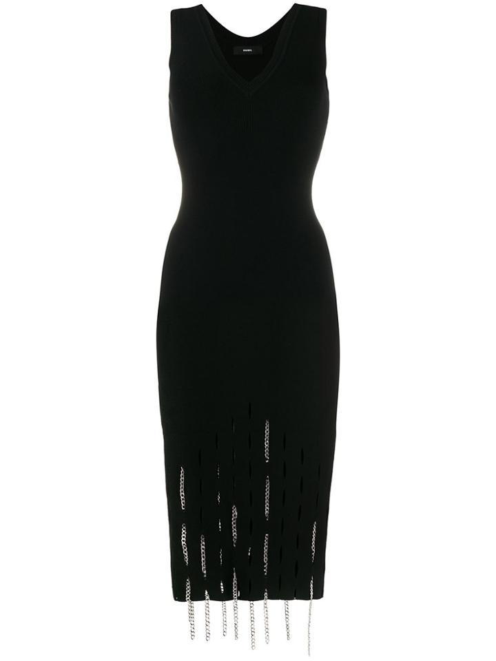 Diesel Chain Fringe Knitted Dress - Black