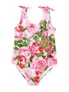 Dolce & Gabbana Kids Floral Print Swimsuit, Girl's, Size: 10 Yrs