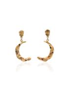 Hermina Athens Stardust Moon Gold-plated Earrings - Metallic