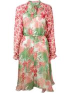Manoush Floral Print Dress, Women's, Size: 40, Red, Silk/viscose/metal
