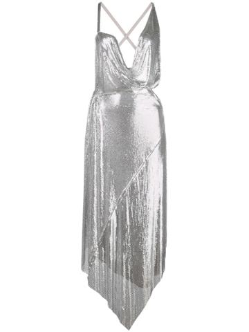 Poster Girl Asymmetric Midi Dress - Silver