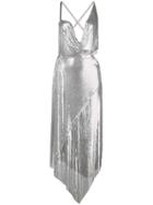 Poster Girl Asymmetric Midi Dress - Silver