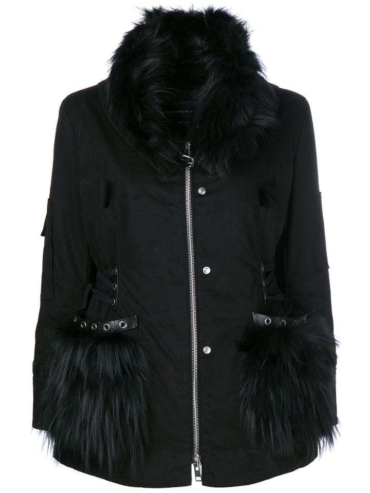 Ermanno Scervino Fur-trim Zipped Jacket - Black