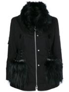 Ermanno Scervino Fur-trim Zipped Jacket - Black