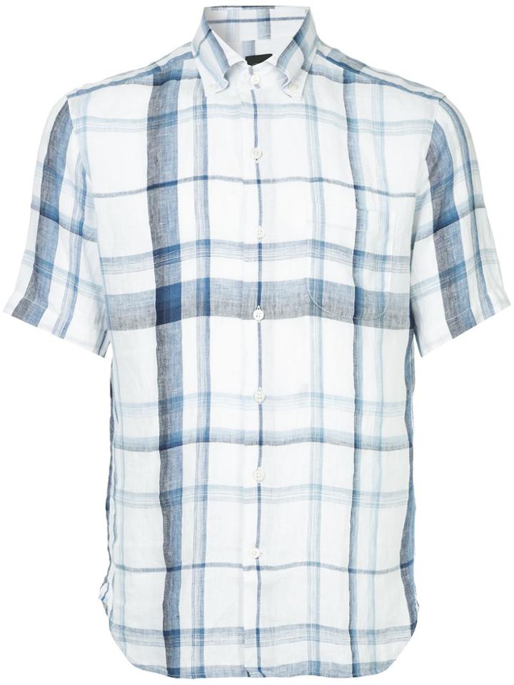 D'urban Plaid Short Sleeved Shirt - White