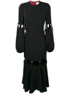 Sara Battaglia Cut-out Flared Dress - Black