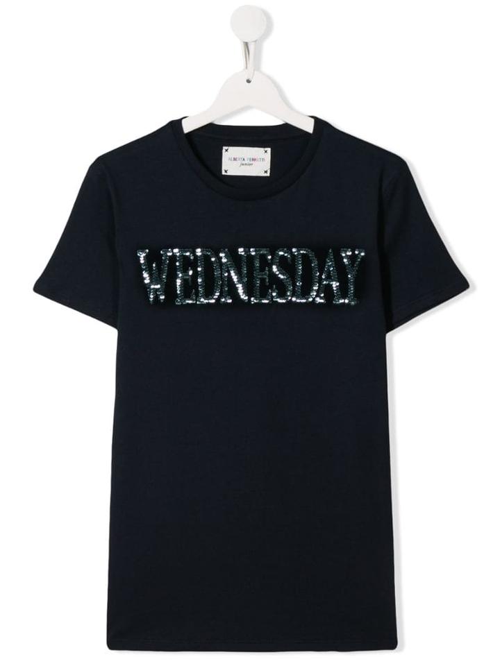 Alberta Ferretti Kids Teen Wednesday T-shirt - Blue