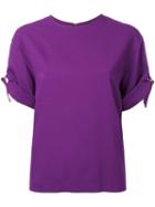 Le Ciel Bleu Folded Sleeve Detail Blouse