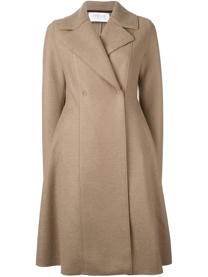 Harris Wharf London Double Breasted Coat, Women's, Size: 46, Nude/neutrals, Virgin Wool