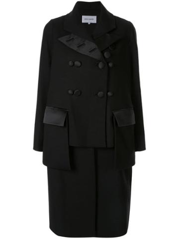 Dice Kayek Deconstructed Double Breasted Coat - Black