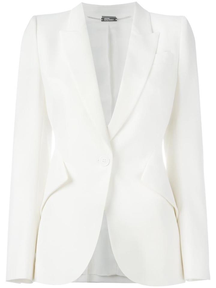 Alexander Mcqueen Tailored Blazer, Women's, Size: 42, White, Virgin Wool/cupro
