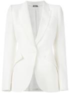 Alexander Mcqueen Tailored Blazer, Women's, Size: 42, White, Virgin Wool/cupro