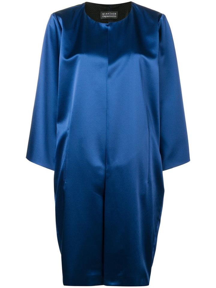 Gianluca Capannolo Collarless Mid-length Coat - Blue