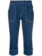 Chloé Stretch Denim Cropped Trousers - Blue