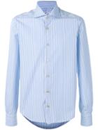 Kiton - Striped Shirt - Men - Cotton - 41, Blue, Cotton