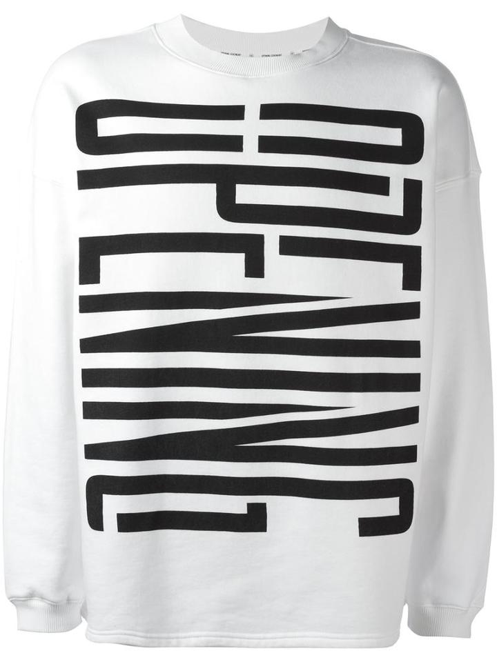 Opening Ceremony Logo Print Sweatshirt, Adult Unisex, Size: Medium, White, Cotton