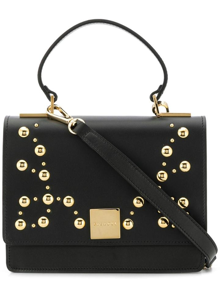 Casadei Studded Foldover Top Tote - Black