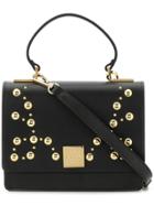 Casadei Studded Foldover Top Tote - Black
