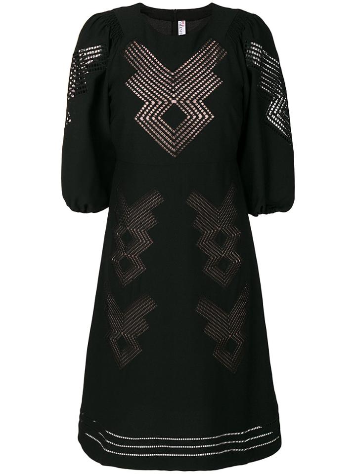 Red Valentino Layered Laser Cut Dress - Black