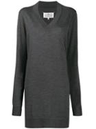 Maison Margiela V-neck Knitted Dress - Grey