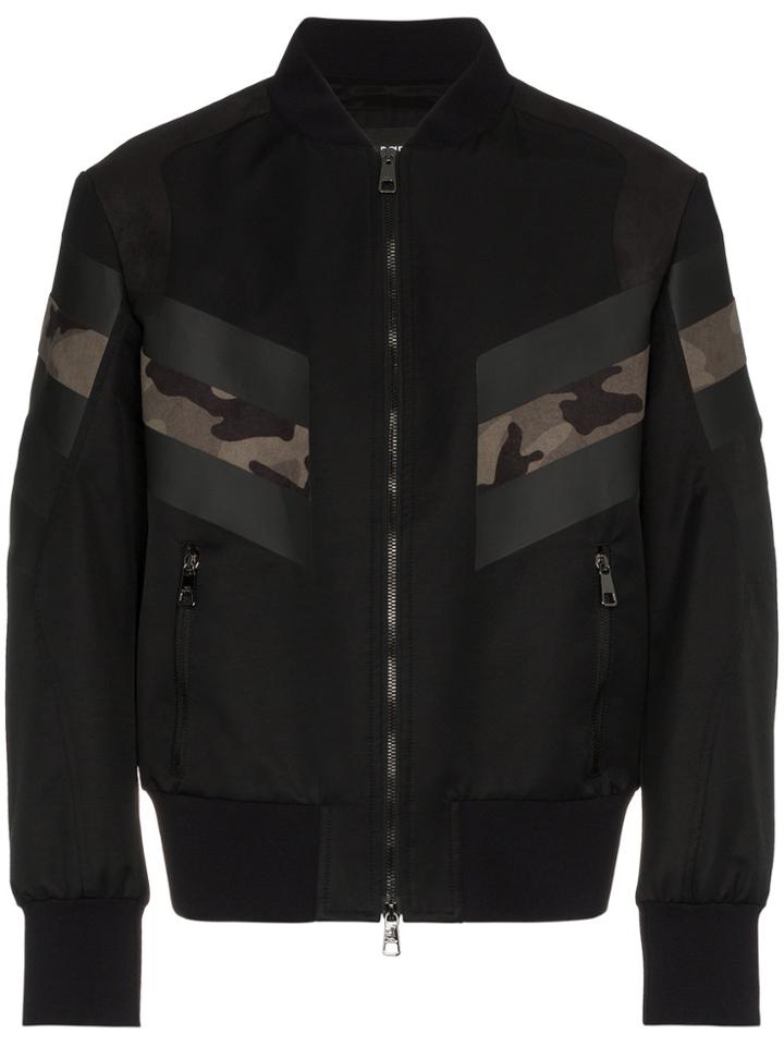 Neil Barrett Paneled Bomber Jacket - Black