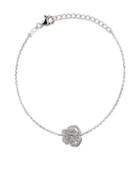 As29 18kt White Gold Roselia Flower Small Diamond Bracelet - Silver