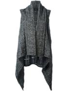 Lost & Found Ria Dunn - Draped Sleeveless Cardi-coat - Women - Silk/wool - L, Grey, Silk/wool