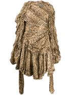Zimmermann Animal Print Asymmetric Mini Dress - Brown