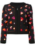 Boutique Moschino Hearts Print Open Jacket - Black