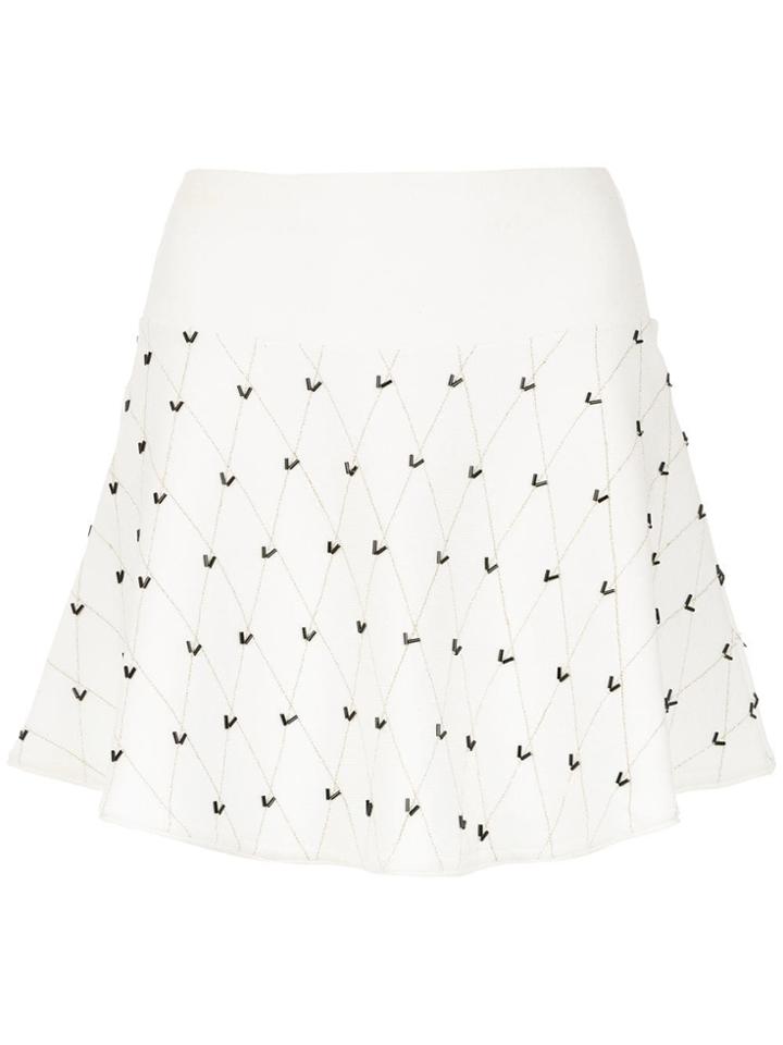 Andrea Bogosian Flared Knit Skirt - White