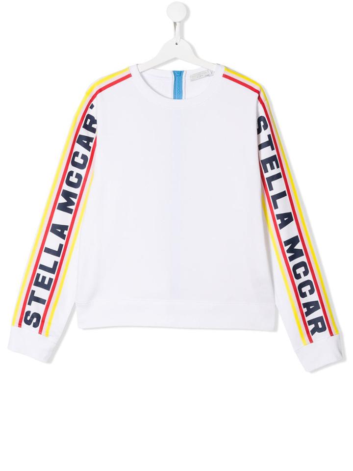Stella Mccartney Kids Teen Logo Sleeve Sweatshirt - White
