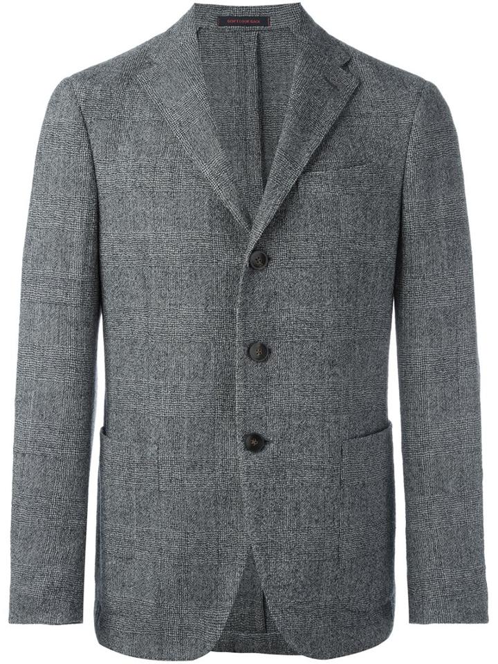 The Gigi Three-button Blazer, Men's, Size: 52, Grey, Cotton/cupro/virgin Wool