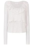 See By Chloé Ruffle Open Knit Sweater - Nude & Neutrals