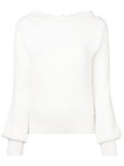 Semicouture Bell Sleeve Sweater - White