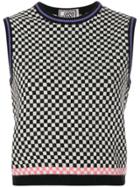 Versace Vintage Checkered Sleeveless Sweater - Black