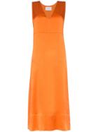 Asceno Silk Midi Slip Dress - Orange