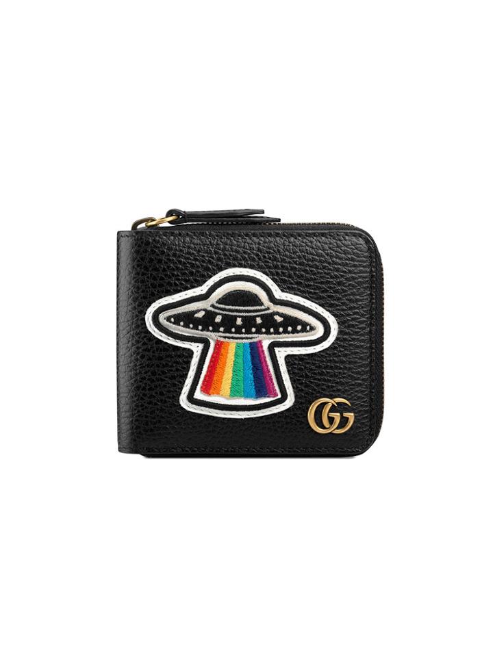 Gucci Leather Coin Wallet With Ufo - Black