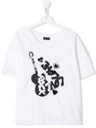 Monnalisa Sequin Embellished Print T-shirt - White