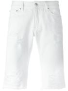 Versus Ripped Denim Shorts, Men's, Size: 33, White, Cotton