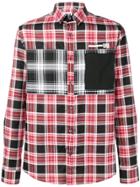 Les Hommes Urban Contrast Panel Shirt - Red