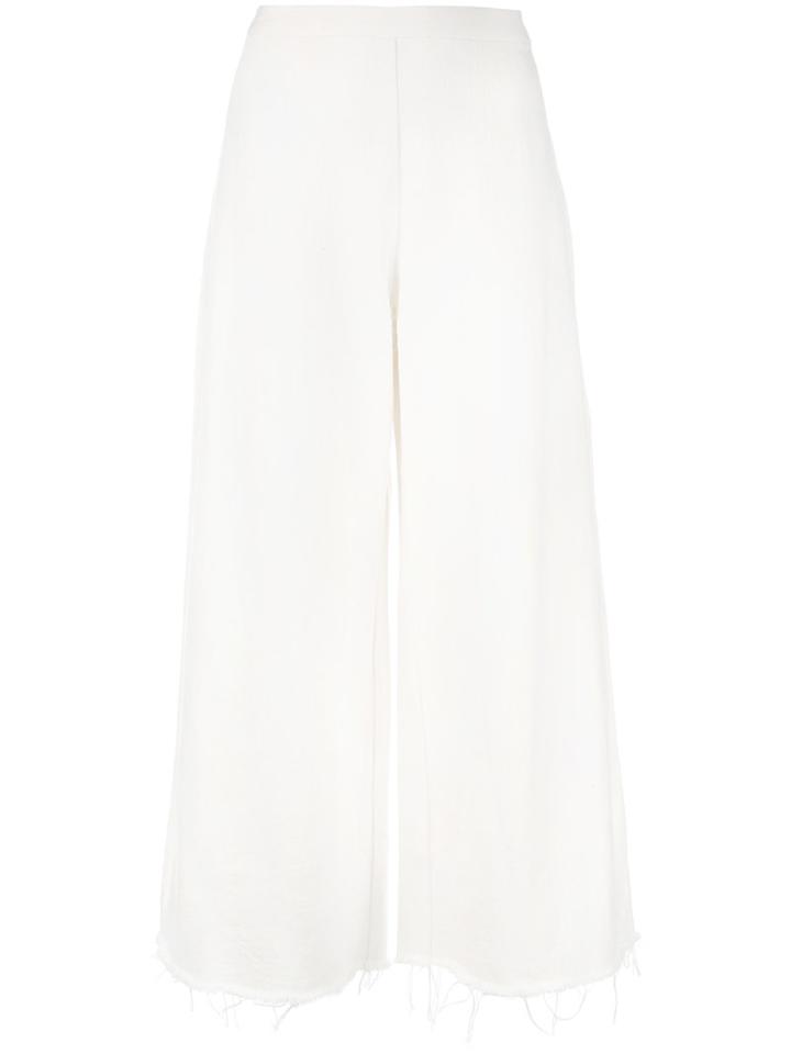 Simon Miller - Wide Leg Cropped Trousers - Women - Cotton - 10, White, Cotton
