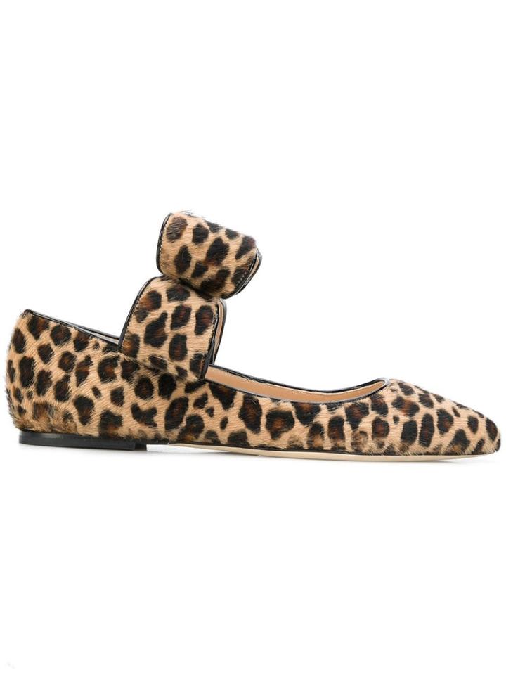 Polly Plume Dotted Printe Ballerina Shoes - Brown